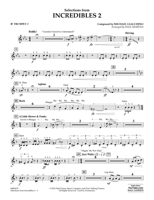 Selections from Incredibles 2 (arr. Paul Murtha) - Bb Trumpet 3
