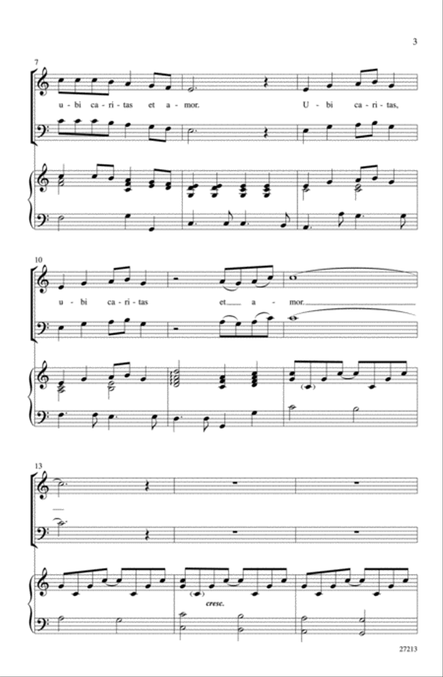 Ubi Caritas et Amor (Where There Is Love) 3-Part scores gallery preview page 3