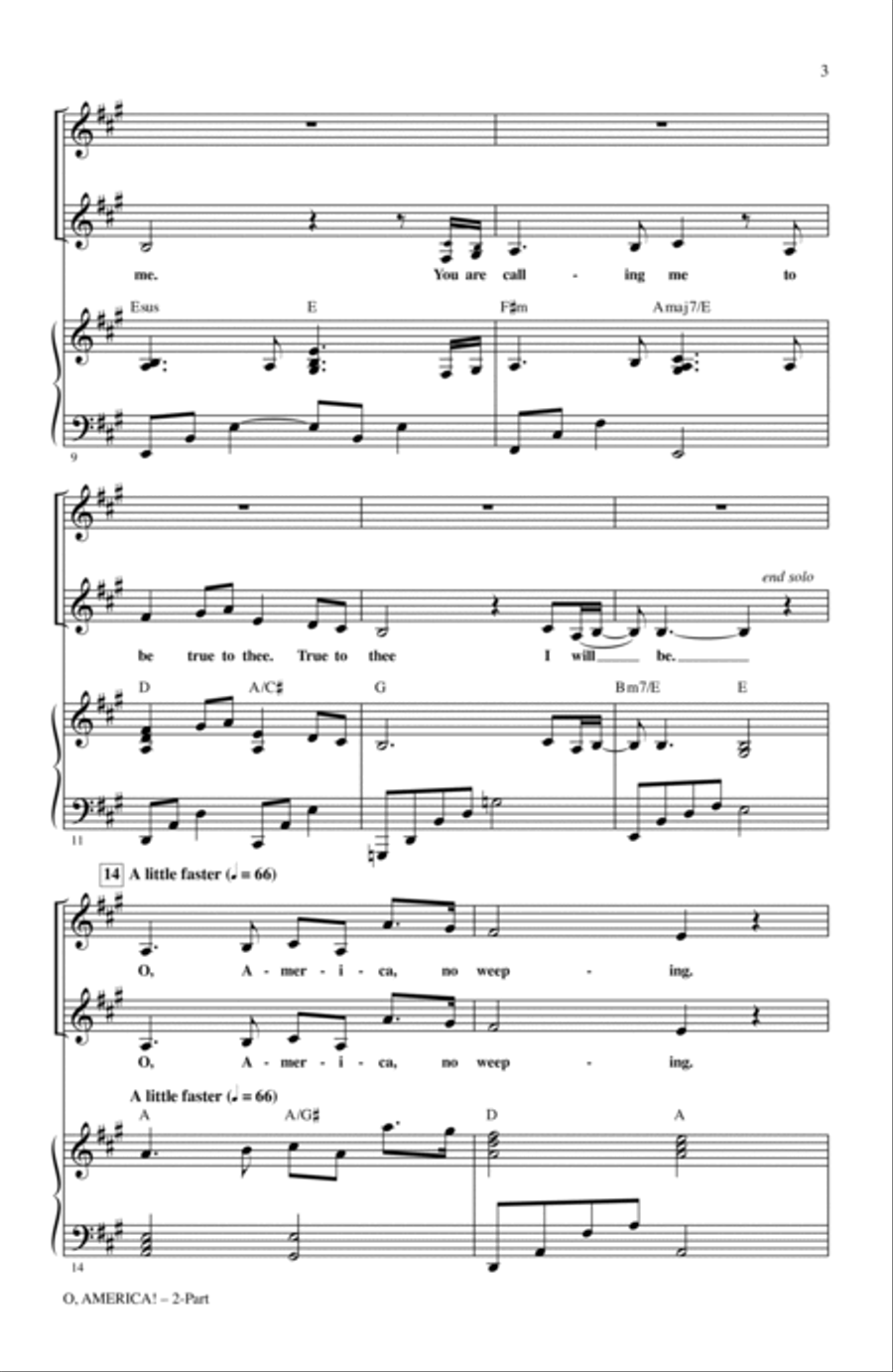 O, America! O, America! 2-Part scores gallery preview page 2