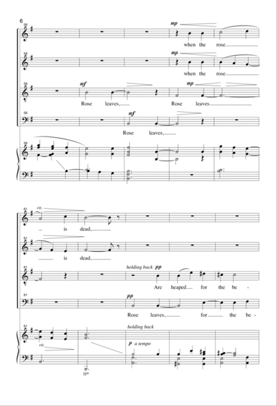 Music, When Soft Voices Die 4-Part scores gallery preview page 5