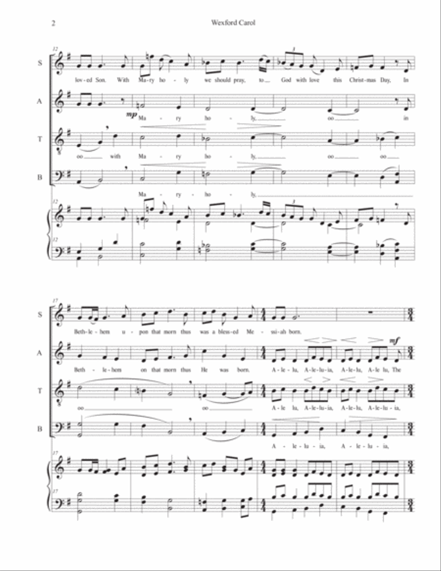 Wexford Carol 4-Part scores gallery preview page 3