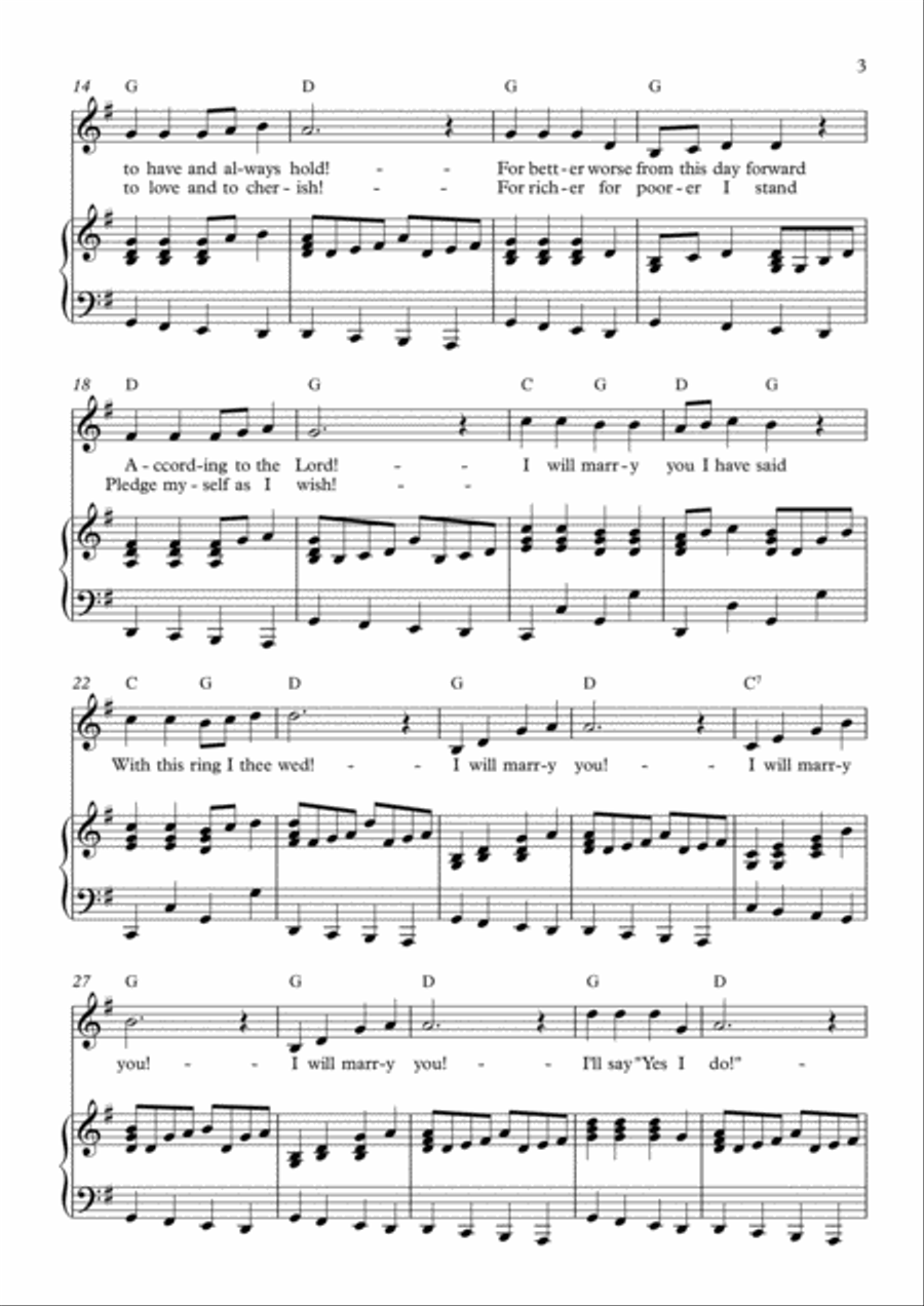 I Will Marry You! Soprano Voice scores gallery preview page 3