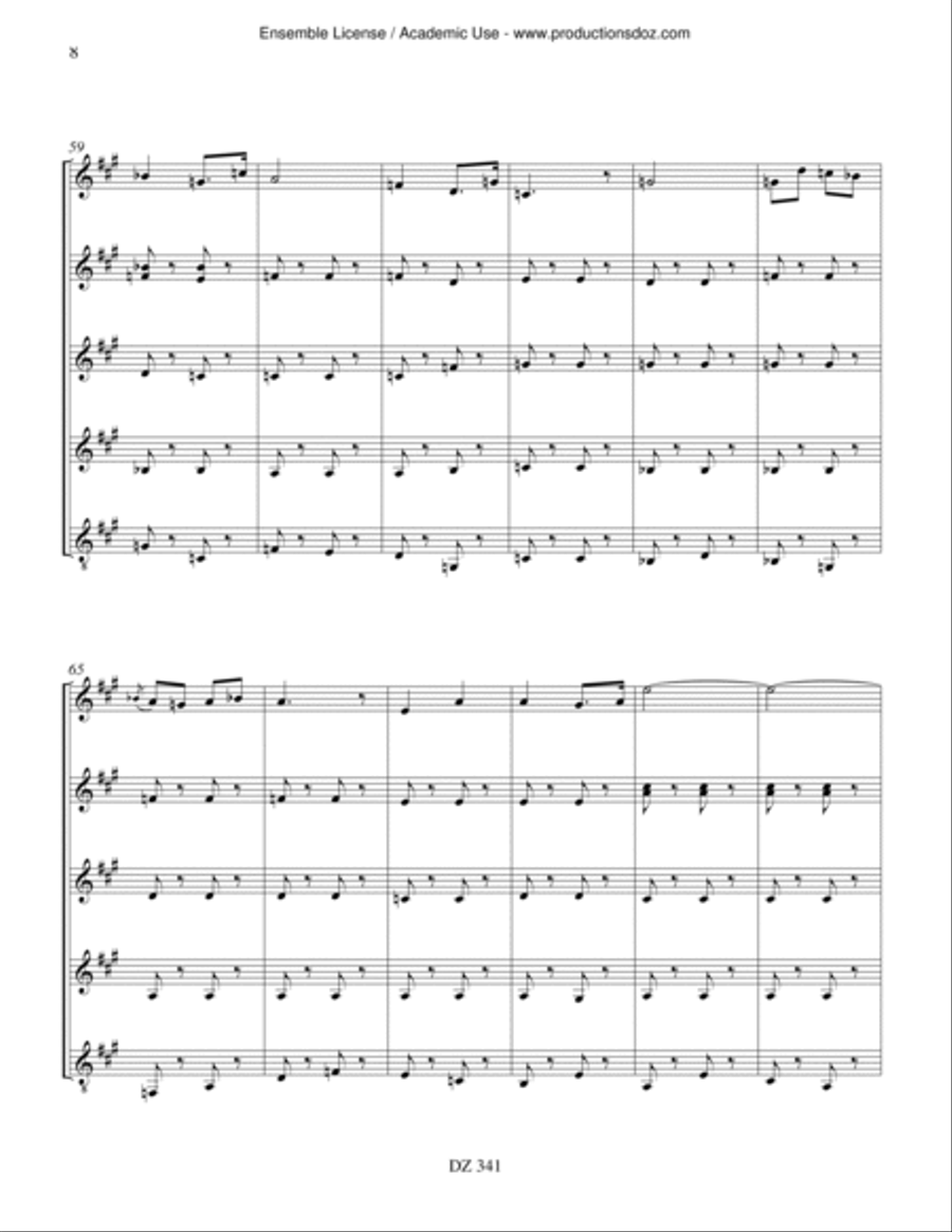 Ouverture de Carmen Guitar Ensemble scores gallery preview page 6