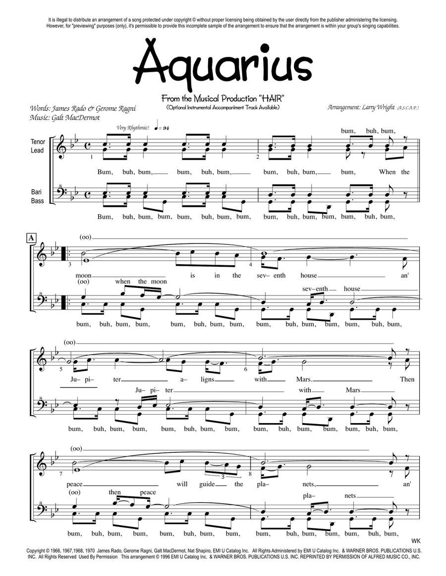 Aquarius SSAA scores gallery preview page 1