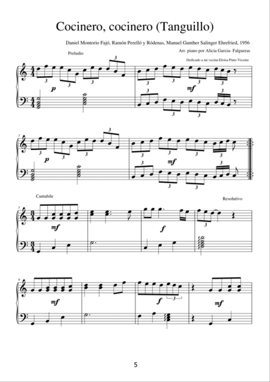 Flamenco entre Fogones. Partituras de Flamenco al piano Piano Solo scores gallery preview page 6