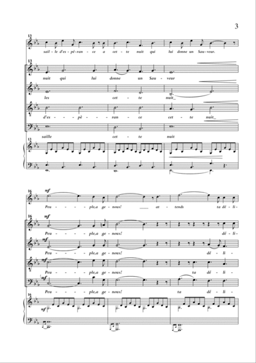 Cantique de Noël Choir scores gallery preview page 3
