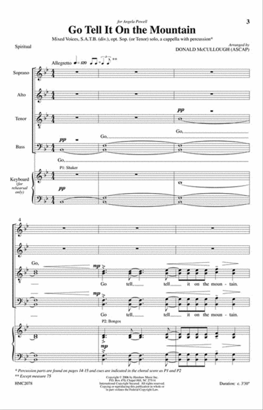 Go Tell It On the Mountain Choir scores gallery preview page 2