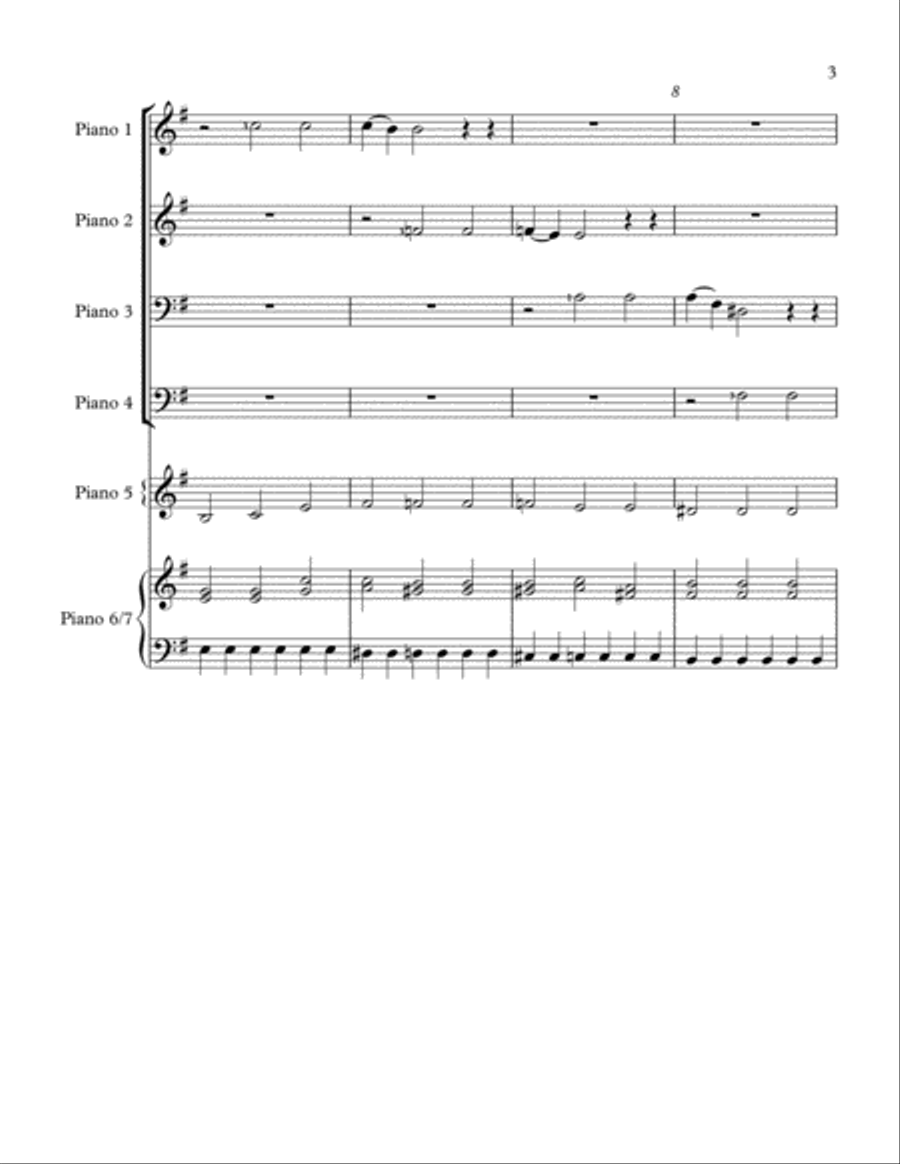 Crucifixus from Bach's B minor Mass arranged for Keyboard/Piano Ensemble 2 Pianos, 4-Hands scores gallery preview page 3