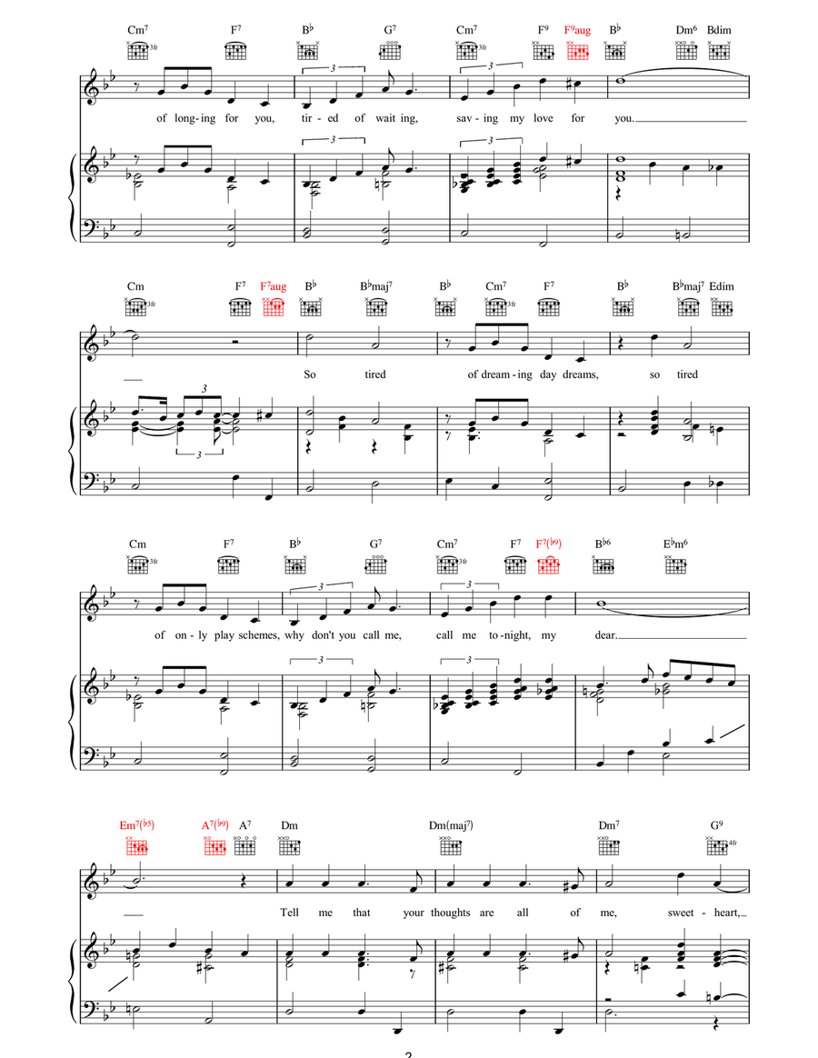 So Tired So Tired Piano, Vocal, Guitar scores gallery preview page 2