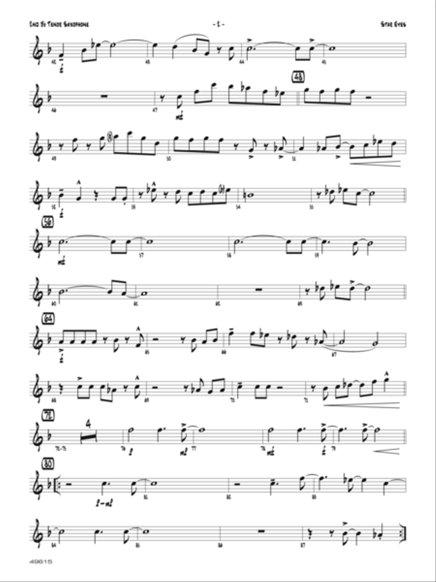 Star Eyes: 2nd B-flat Tenor Saxophone Jazz Ensemble scores gallery preview page 2