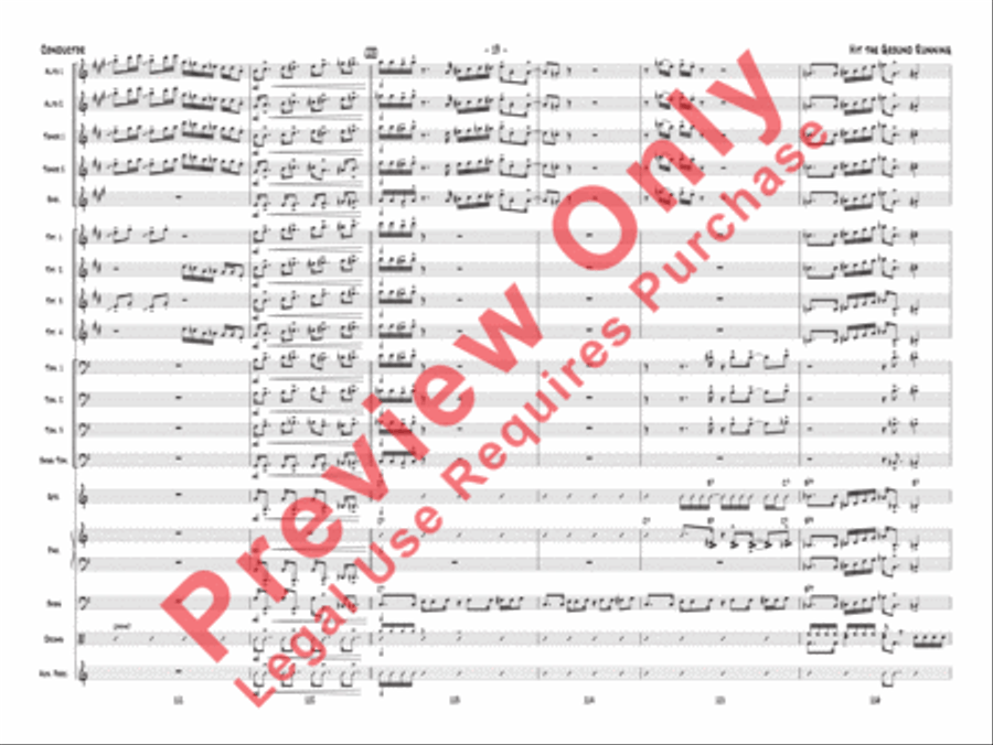 Hit the Ground Running (score only) Jazz Ensemble scores gallery preview page 22