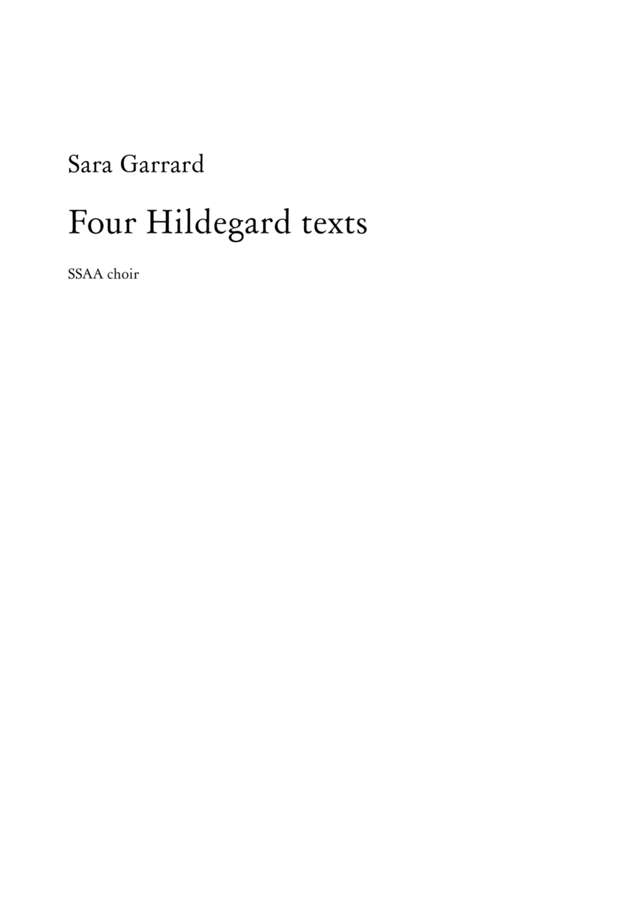 Four Hildegard Texts (SSAA) SSAA scores gallery preview page 1