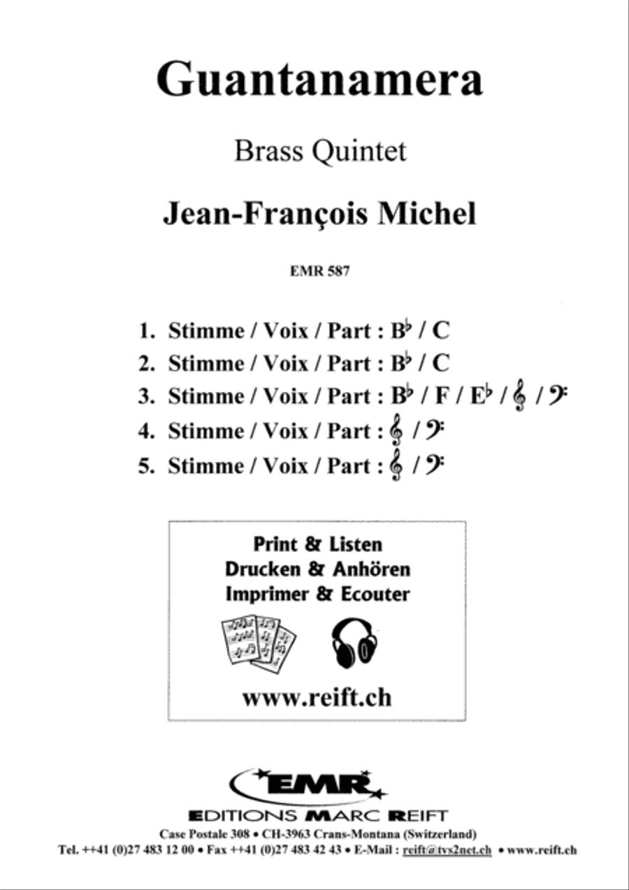 Guantanamera Guantanamera Brass Quintet scores gallery preview page 2