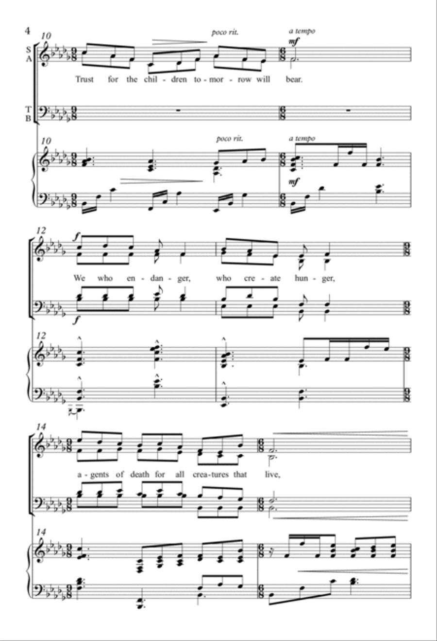 Touch the Earth Lightly 4-Part scores gallery preview page 2