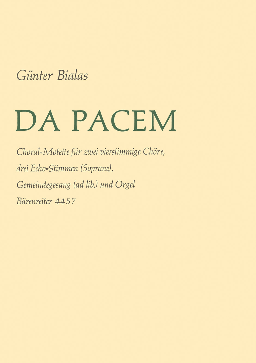 Da pacem (1964) Mixed Choir scores gallery preview page 1