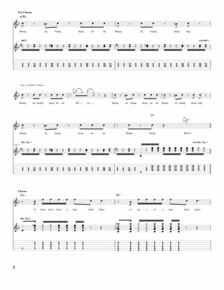 Hump De Bump by The Red Hot Chili Peppers Electric Guitar - Digital Sheet Music