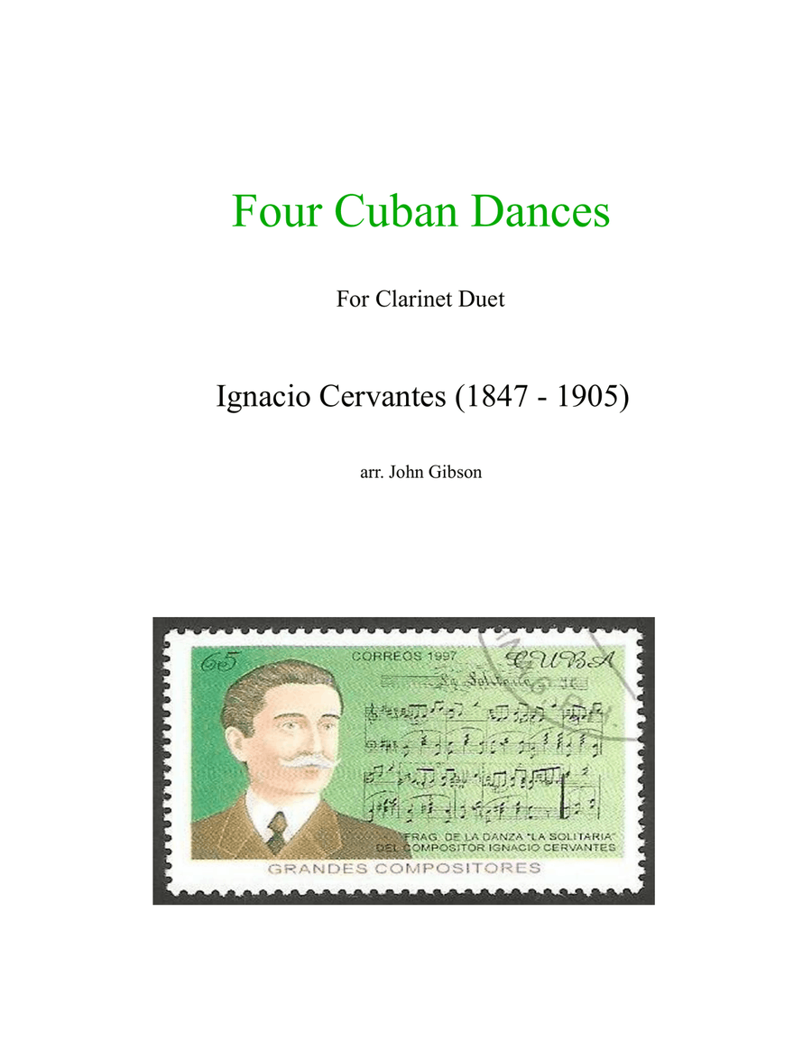 4 Cuban Dances by Cervantes for clarinet duet Clarinet Duet scores gallery preview page 1