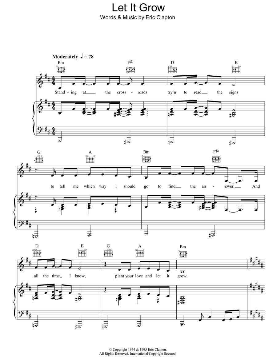 Let It Grow Piano, Vocal, Guitar scores gallery preview page 1