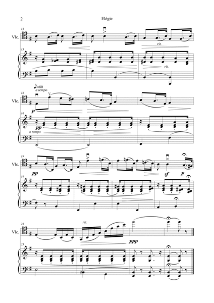 Massenet-Elégie pour violoncelle et piano image number null
