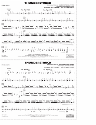 Thunderstruck (arr. Matt Conaway) - Snare Drum