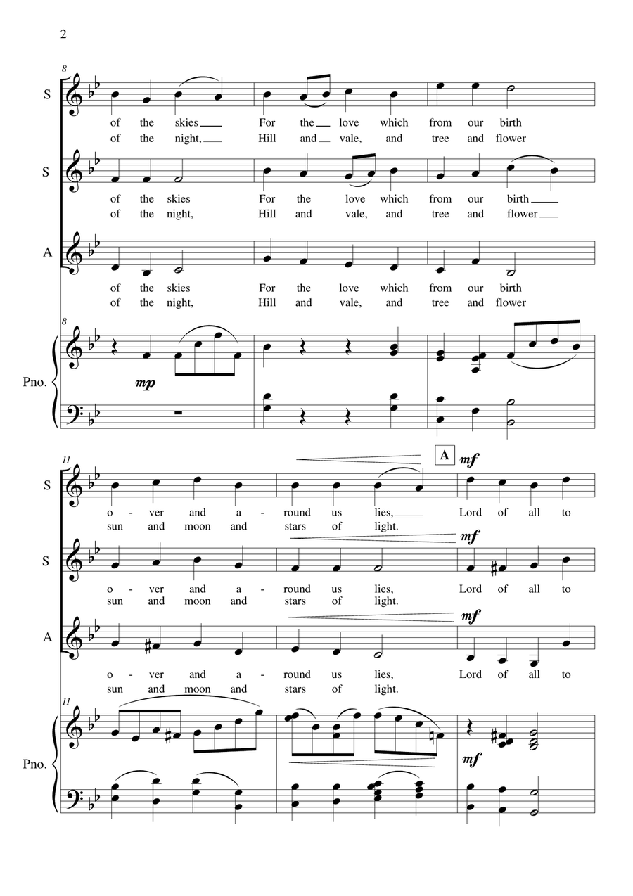 For The Beauty Of The Earth SSA scores gallery preview page 3