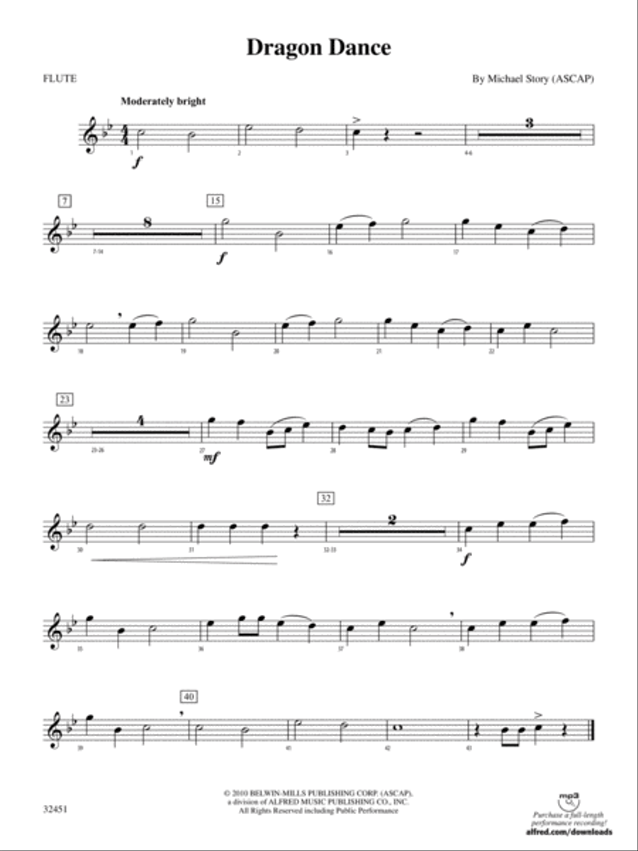 Dragon Dance: Flute Concert Band scores gallery preview page 1
