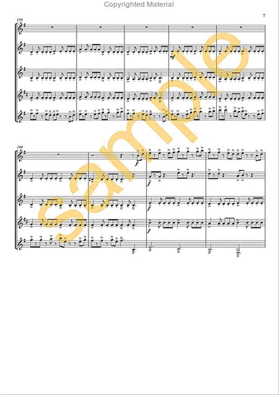 Pirates of the Caribbean Clarinet Quartet scores gallery preview page 5