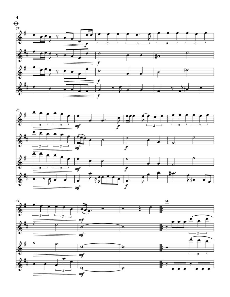 Two Blue Chairs & You Saxophone Quartet scores gallery preview page 5