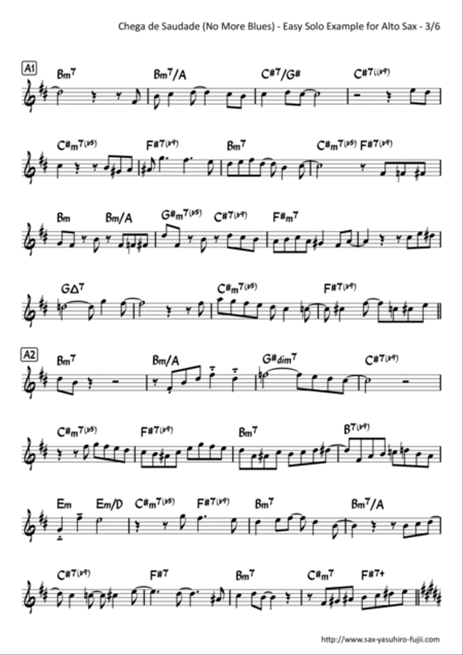 Chega De Saudade (no More Blues) Alto Saxophone scores gallery preview page 3