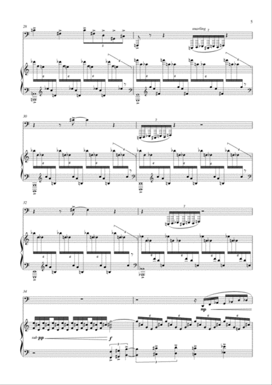 Carson Cooman: Sonata for Tuba and Piano (2007) Tuba scores gallery preview page 5