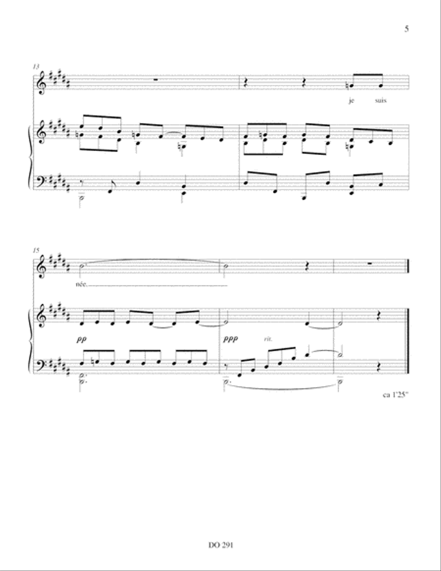 Amour comme un oiseau captif Voice Solo scores gallery preview page 5