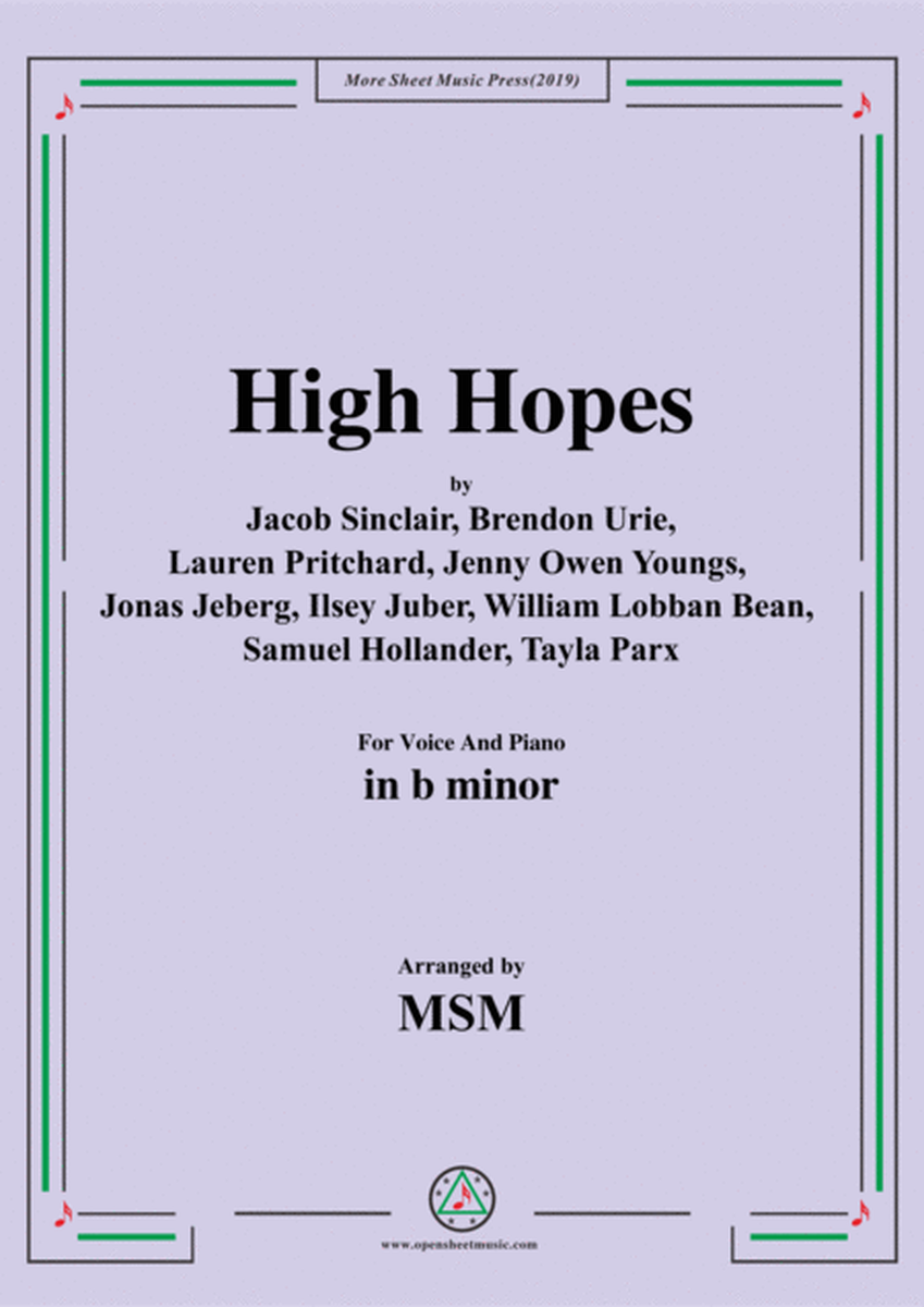 High Hopes,in b minor,for Voice And Piano