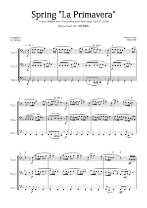 Book cover for "Spring" (La Primavera) by Vivaldi - Easy version for TUBA TRIO