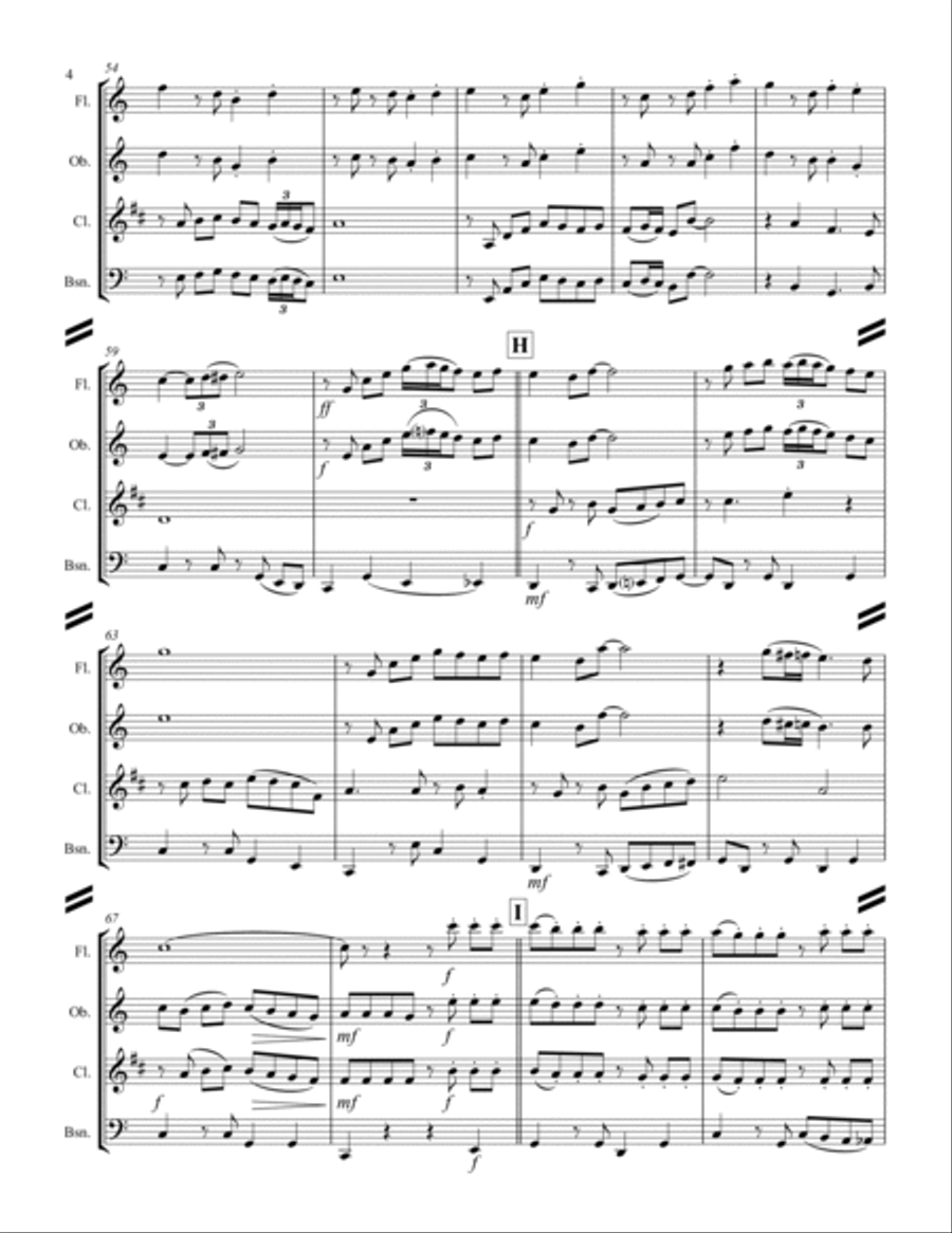 Cherry Pink And Apple Blossom White Woodwind Quartet scores gallery preview page 5