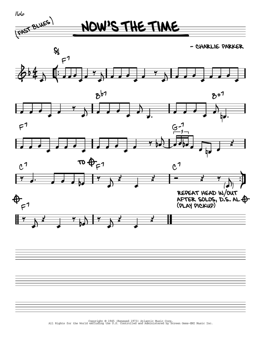 Now's The Time C Instrument scores gallery preview page 1