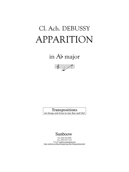 Debussy: Apparition (transposed to A flat Major)