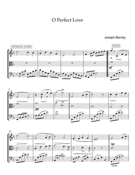 O Perfect Love (String Trio, Violin Viola and Cello) image number null