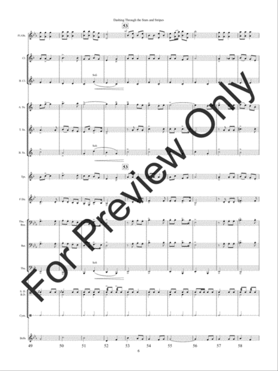 Dashing Through the Stars and Stripes Concert Band scores gallery preview page 9
