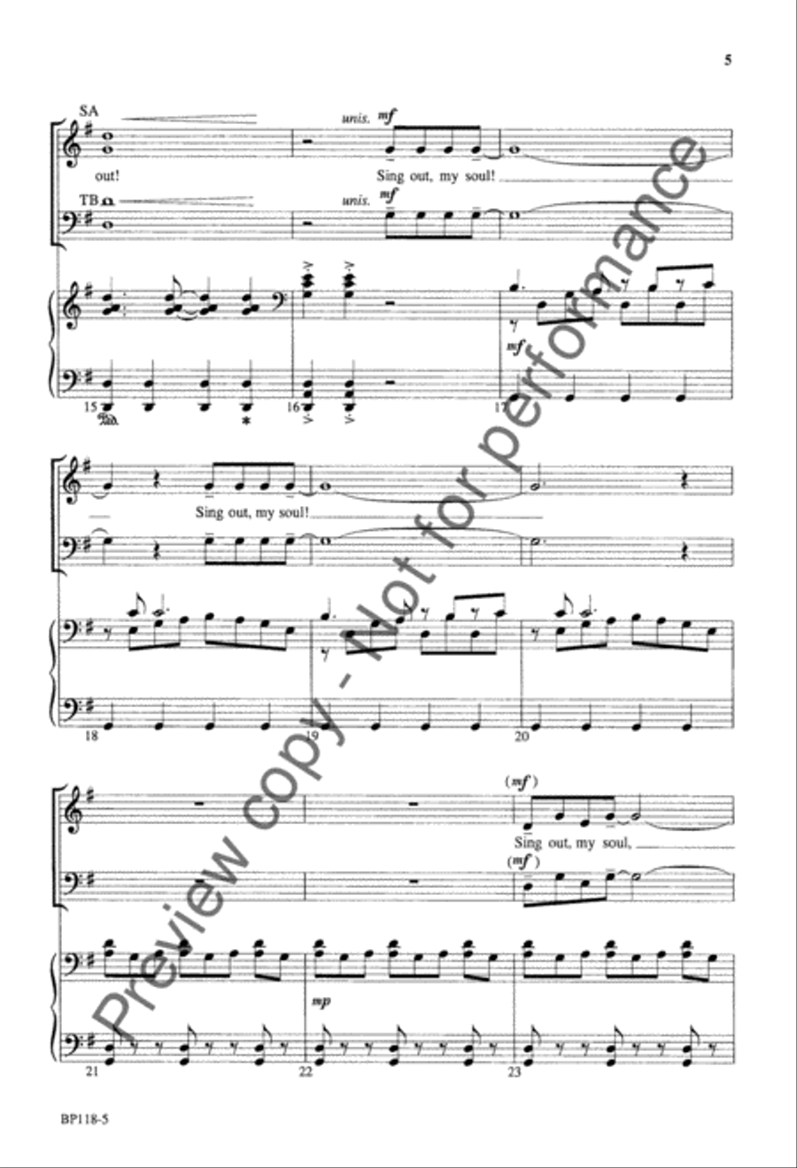 Sing Out, My Soul (SATB) Sing Out, My Soul (SATB) 4-Part scores gallery preview page 6