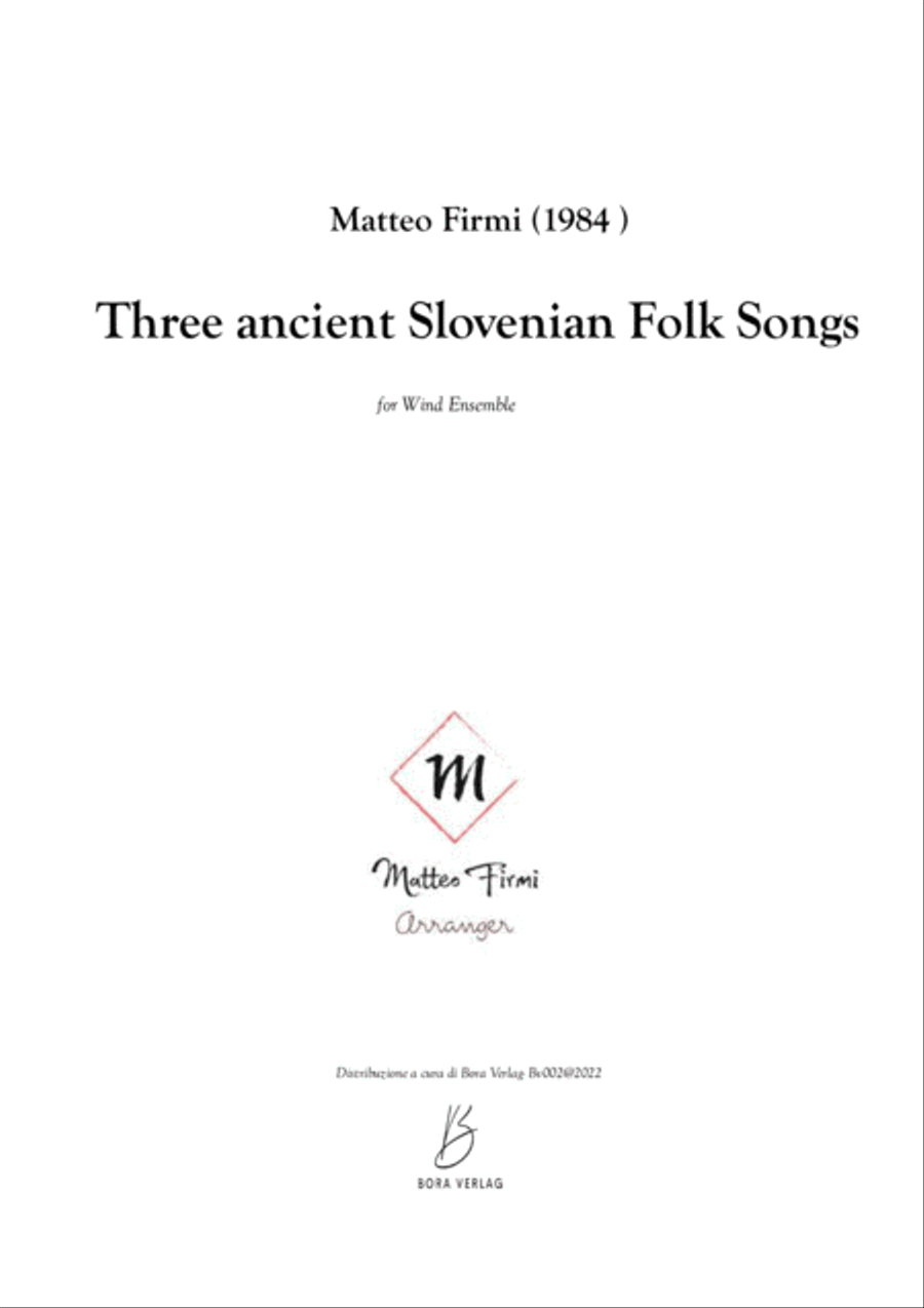 Three Ancient Slovenian Folksong Score and Parts Woodwind Ensemble scores gallery preview page 3