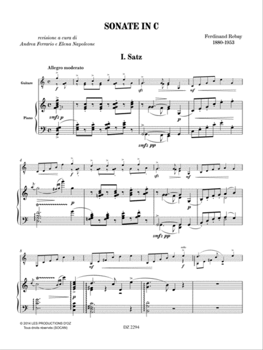 Sonate in C Classical Guitar scores gallery preview page 5