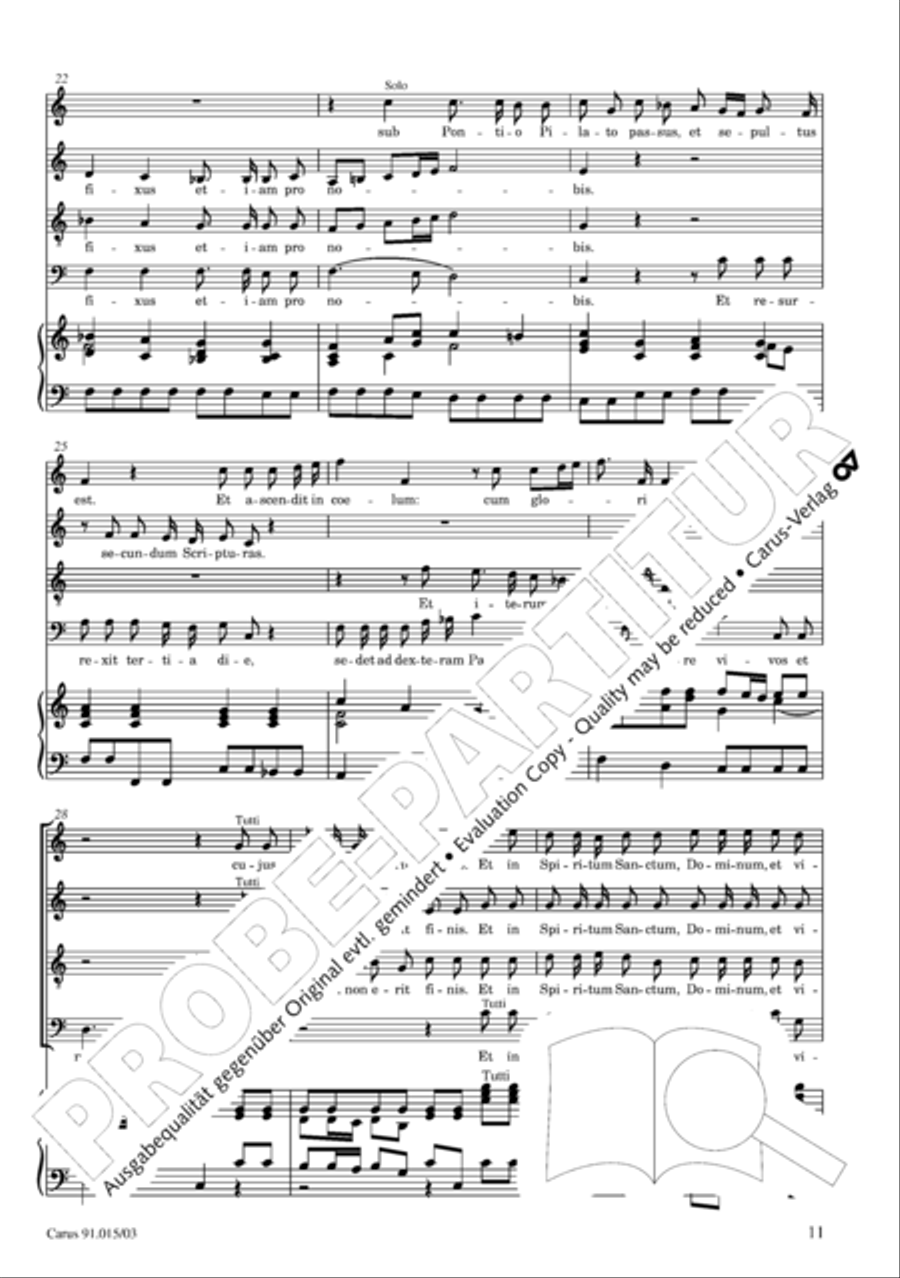 Mass in C (Missa in C) 4-Part scores gallery preview page 12