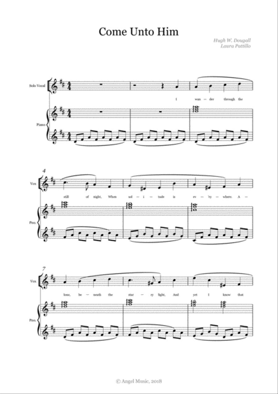 Come Unto Him Voice scores gallery preview page 1