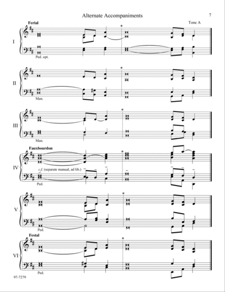 Intonations and Alternate Accompaniments: LSB Psalm Tones Organ scores gallery preview page 5
