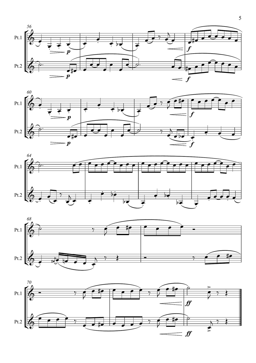 The Entertainer (Brass, Clarinet or Bassoon Duet) Woodwind Duet scores gallery preview page 5