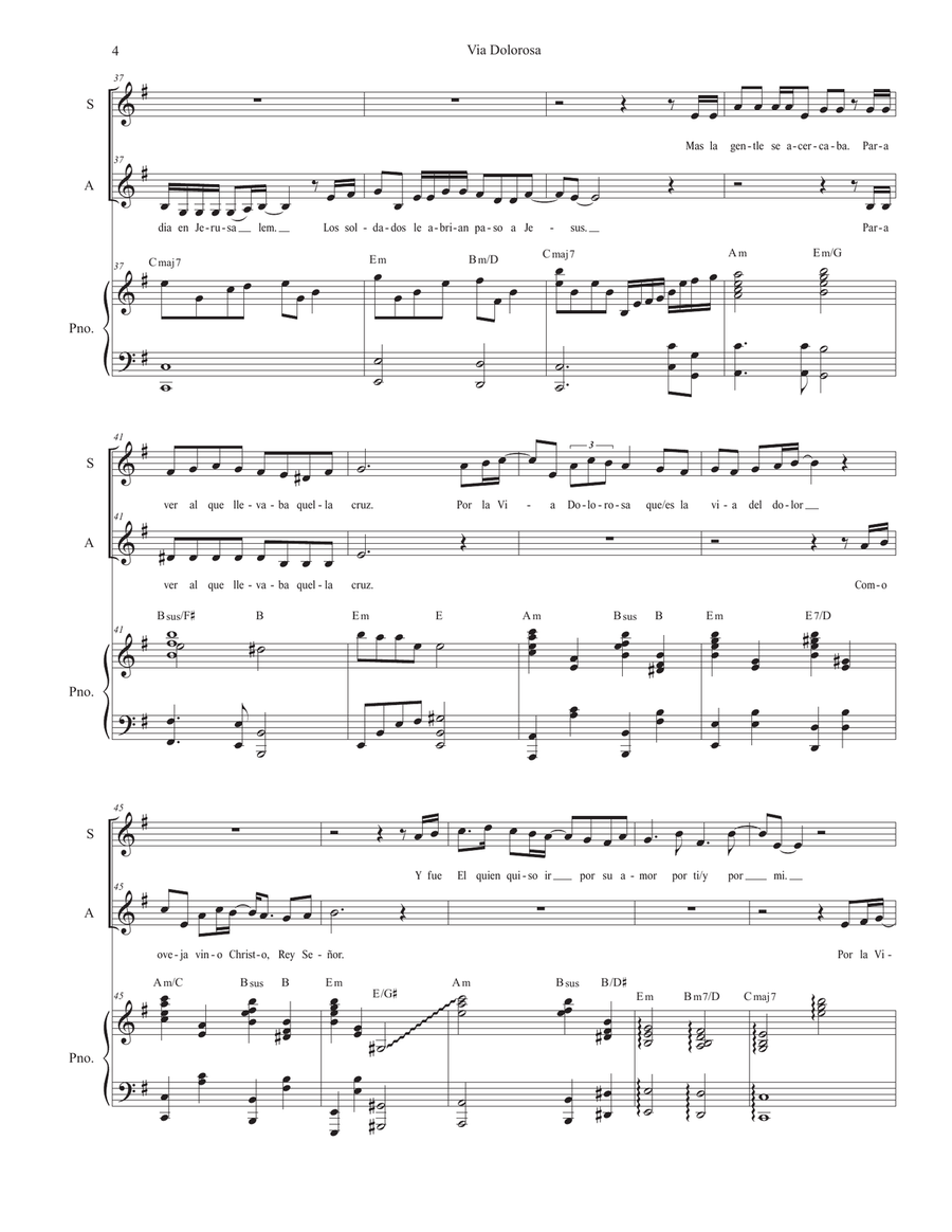 Via Dolorosa Easy Piano scores gallery preview page 4