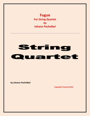 Fugue - Johann Pachelbel - String Quartet (2 Violins; Viola and Violoncello) - Intermediate level