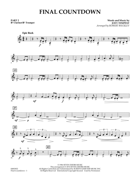 Final Countdown - Pt.2 - Bb Clarinet/Bb Trumpet