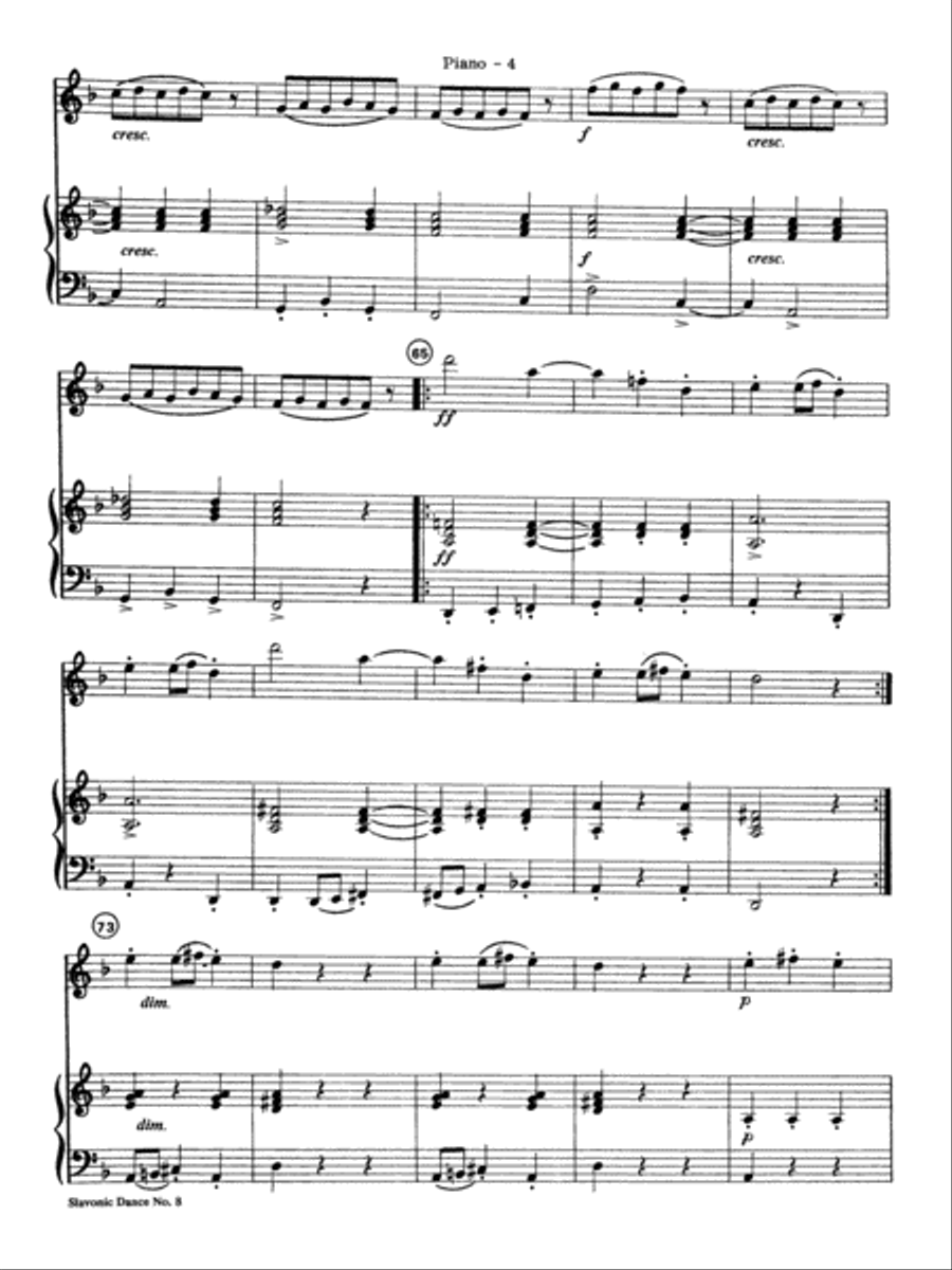 Slavonic Dance No. 8: Piano Accompaniment Full Orchestra scores gallery preview page 4