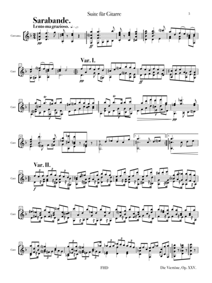 Suite for Guitar No. 1 Op. 25 (1/2) (Partitur +Tablatur) image number null